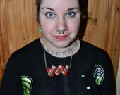 Rockabilly/ Retro 50s, vintage inspired pin-up style hair bow, hair scarf/ hair wrap/ bandana with glittery skull and crossed bones