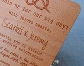 Wood Wedding Invitation - Nautical Laser Engraved Wedding Invite - Real Wood Invitation 6" x 4,5" - Luxury Custom Invites - Tying the Knot