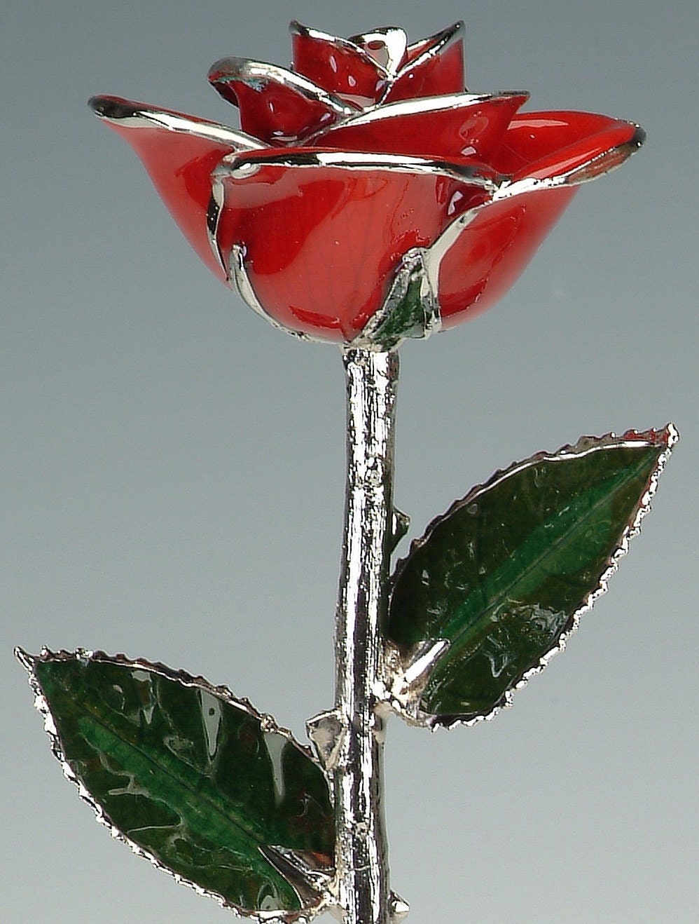Real Rose Dipped in Platinum - Gift for Her - Red
