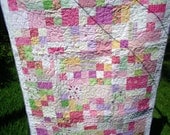 Pink Ballerina Baby Girl Patchwork Quilt Cot size