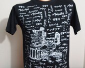 Wicked Black and White Romantic Gothic "Antalya" Vintage Graphic Tourist T-Shirt