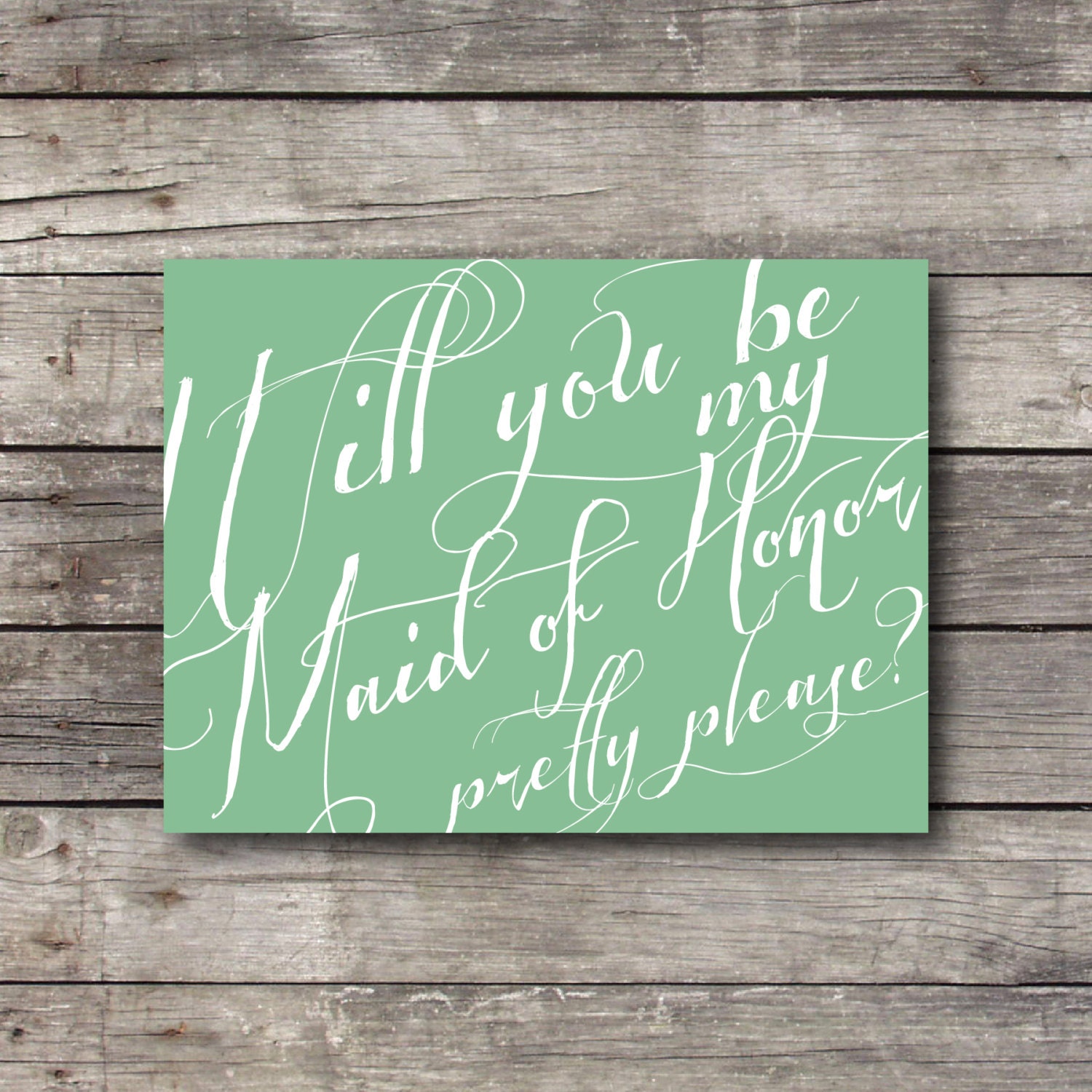 Will you be My Maid of Honor, Pretty Please Card - Customizable - Digital Ready to Print