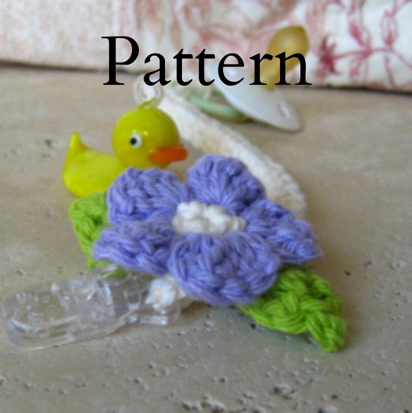 PDF Pattern for Crochet Pacifier Clip
