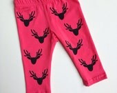 Oh Deer Hand Stamped Unisex Leggings or Shorts Boys or Girls Baby Toddler Painted Pants, Pick Paint Color and Pant
