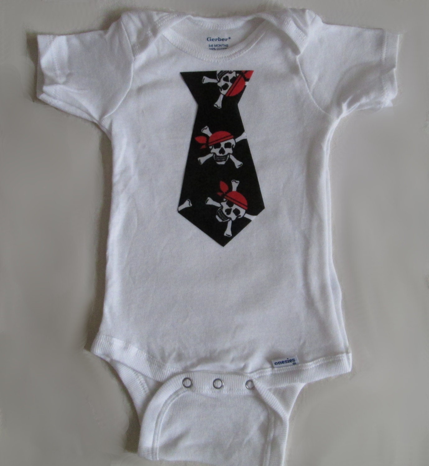 Baby Boy Pirate Tie Onesie / Bodysuit for Birthday, Portraits, Baby Showers and more