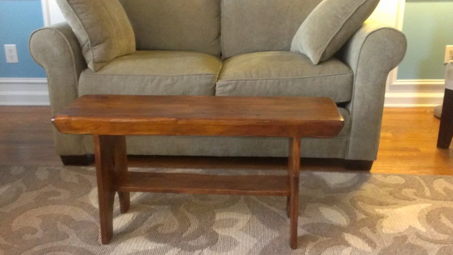 36" Rustic Alder Wood Distressed Bench