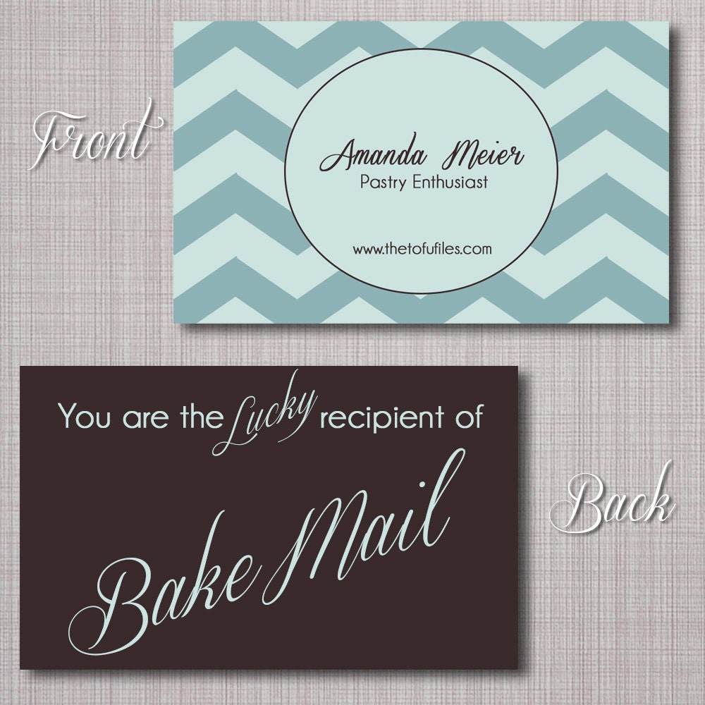 Chevron Calling Card or Business Card Template, DIY Jpeg or PDF file