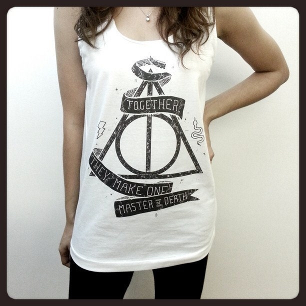 Deathly Hallows Symbol Sign Harry Potter Women Sleeveless Tank Top Tanktop Tshirt T Shirt S,M,L