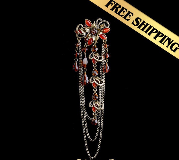 Special Brooches Western style Vogue designed handmade classic Vintage jewelry synthetic opal Sicilian