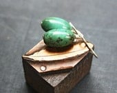 turquoise earrings, green blue sterling silver stone jewelry, simple everyday