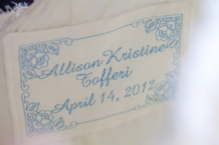 Wedding Dress Label with Decorative Border