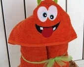 Kids Personalized Silly Monster Hooded Towel Boys or Girls