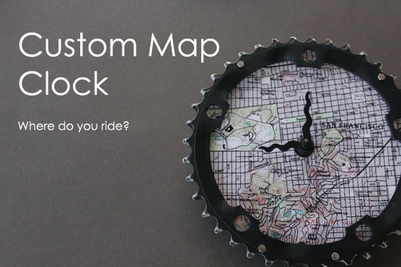custom map clock - medium size