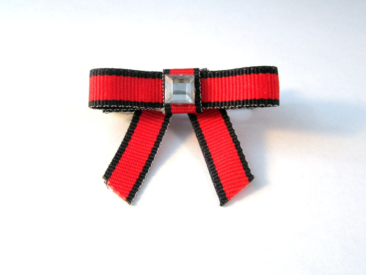 Bun Bow Saddleseat Horse Show Hair Bow Red and Black