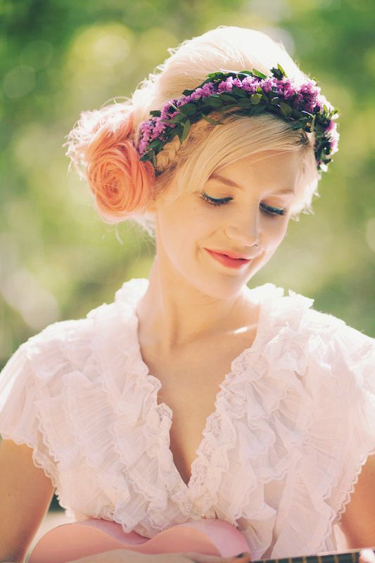 Dried flower crown, Bridal hair wreath, Wedding accessory, Boho floral head piece - The Botanist
