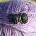 Scarab Earrings - sterling silver bezel with posts