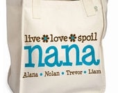 personalized nana or grandma tote bag -great mother's day gift for grandma