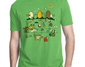 Mario Yoshi Bowser T-Shirt, Nintendo, Videogame, Geekery, Men's Cool T Shirt, American Apparel, Available S M L XL XXL