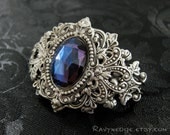 Midnight Reflections - Meridian Blue Jewel and Silver Filigree Bracelet
