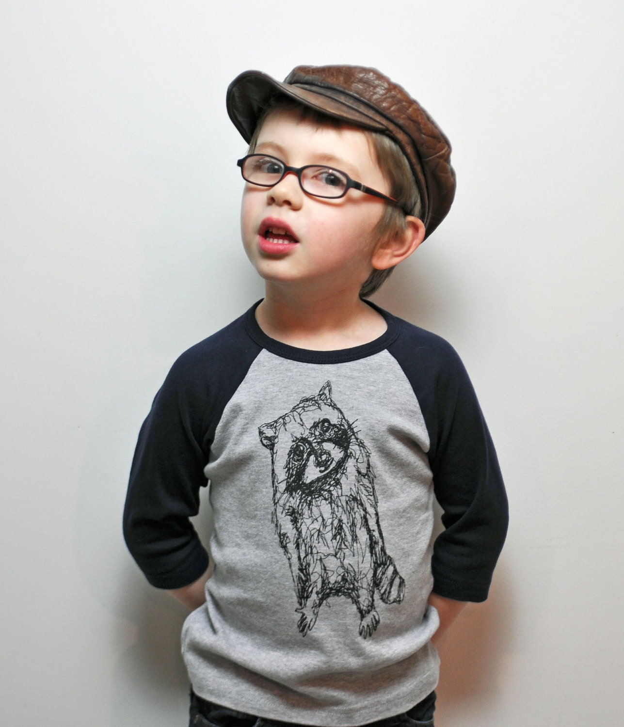 Raccoon Raglan Sleeve Tee- Kiddo (2-10)