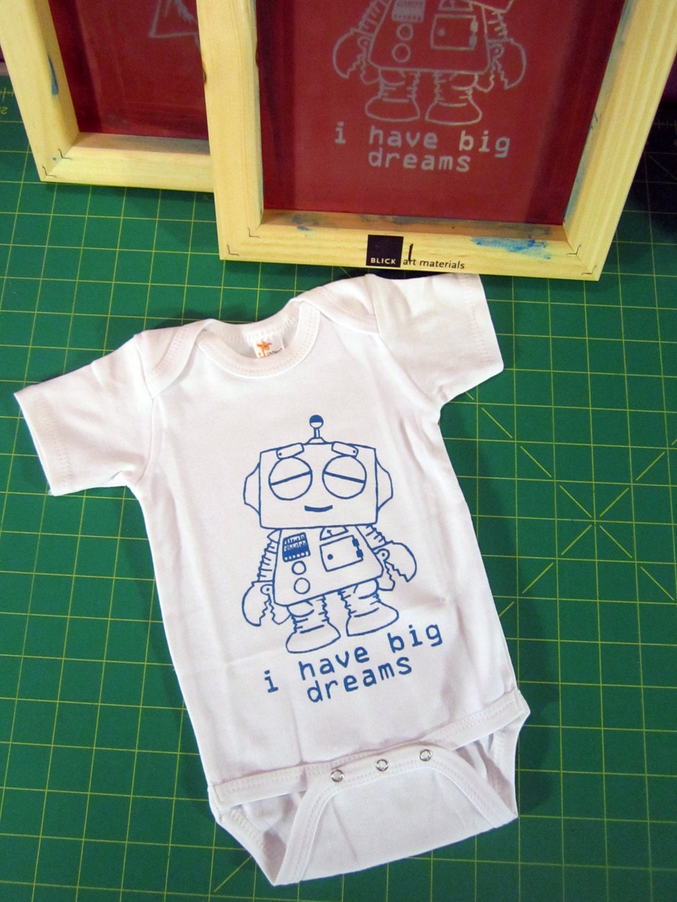 I have big dreams- Sleeping Robot Onesie- Pick Your Size