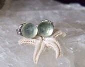 Prehnite Faceted 6mm Stud Type Earrings Earings 6mm Titanium Posts and Clutches Hypo Allergenic Handcrafted Love