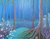 A fairytale  art print titled 'Sleeping'