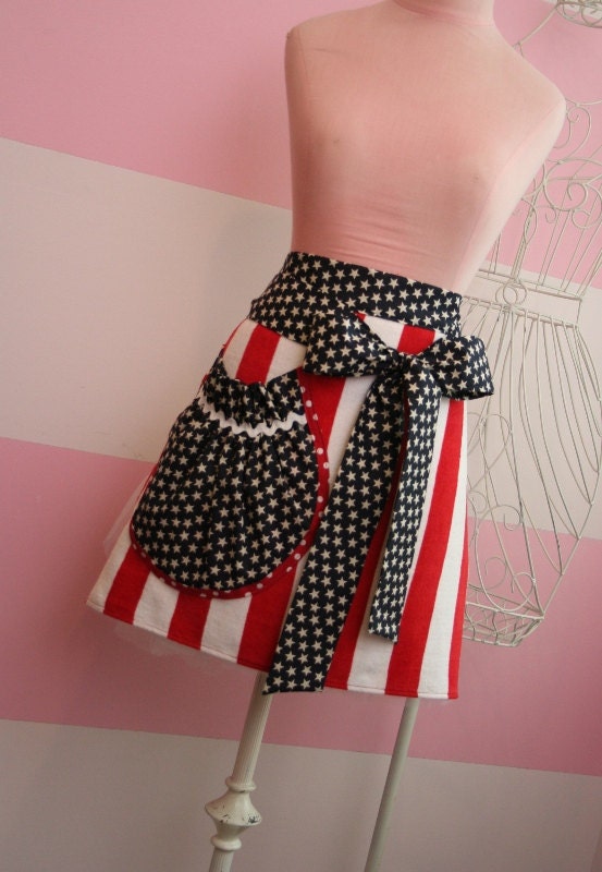 Towel Waist Apron - Stars and Stripes - Red, White and Blue
