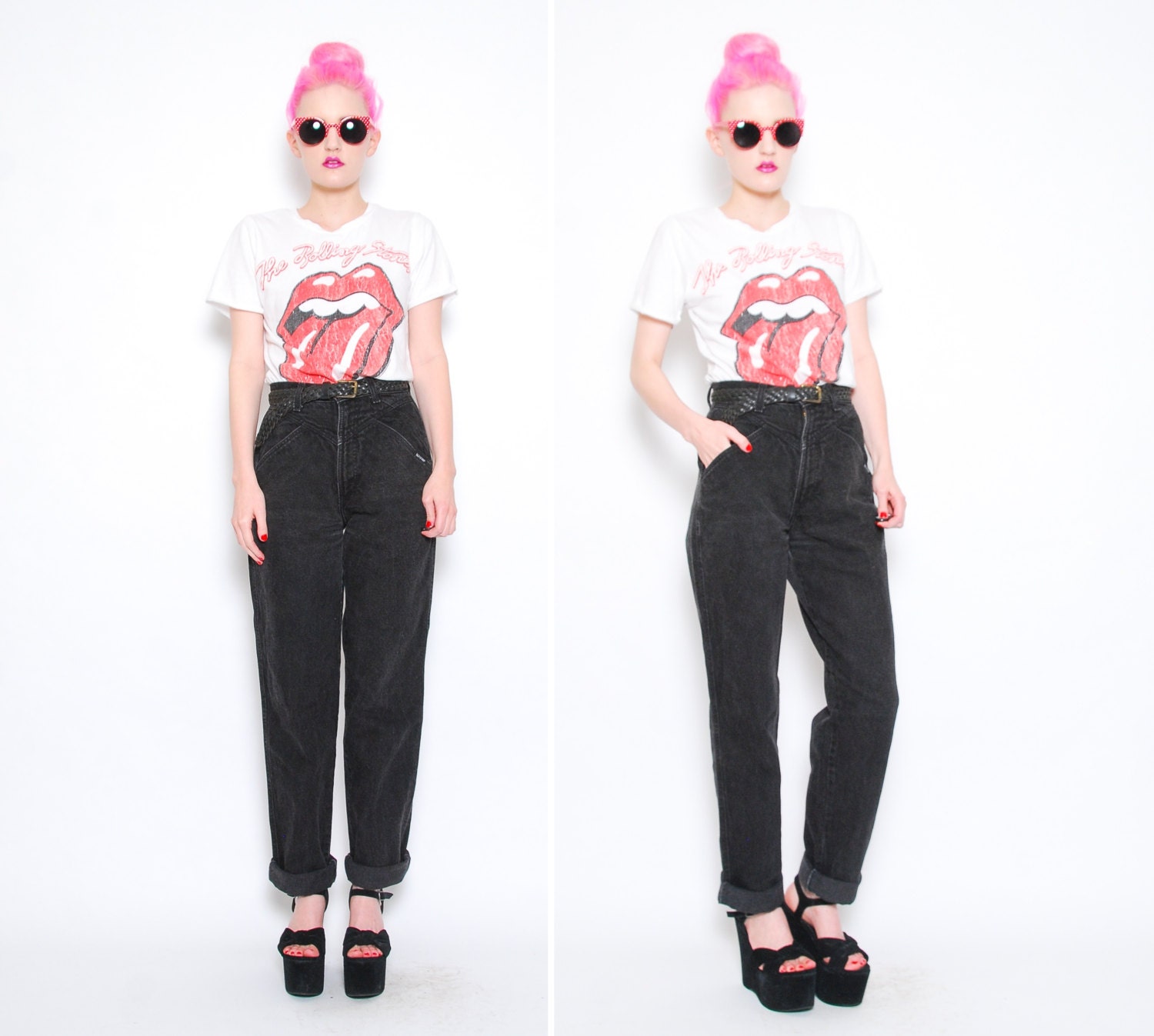 80s 90s Black Jeans - High Waist Skinny Jeans - 1980s Rocky Mountain Grunge Trouser Pants - S M 6 8 27 Waist