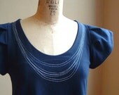Small- Necklace Dress Navy Cotton Jersey, aline, modern chic