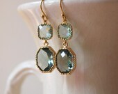 Mystique Earrings. Soft Gray and Sea Glass Drop Earrings. Nature-Inspired. Beach Wedding. Bridesmaid Earrings.