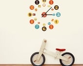 Children's Clock 'Time 2', Fabric Wall Stickers Clock