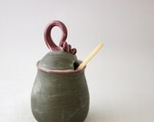 Jam Jar, Condiment Container in Graphite Gray and Blackberry Wine by Nstarstudio