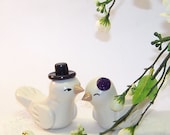 Romantic Bird Wedding Cake Topper - High Fashion Love Birds Decor Large - Colors of Choice