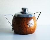 Vintage Art Deco Oak and Chrome Tea Caddy - Loose Tea Canister