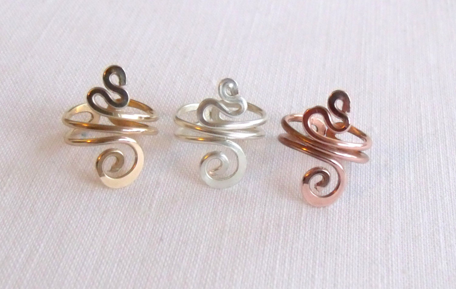 Tsssss Snake Toe Ring in Silver, Gold or Copper