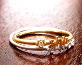 14K Solid Gold Modern Stacking Ring - Free Shipping