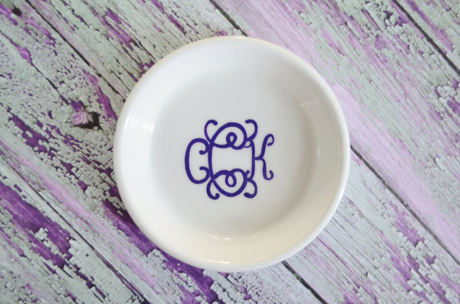 Custom Monogram Ring Holder - Hand Painted Ring Dish