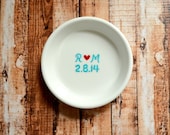 Couple's Initials and Wedding Date Engagement Ring Holder