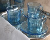 Vintage Glassware Cup and Saucer Set by Fortecrisa