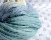 SALE - Hand Dyed BFL Chunky Flame Yarn 100g - Blue Ice
