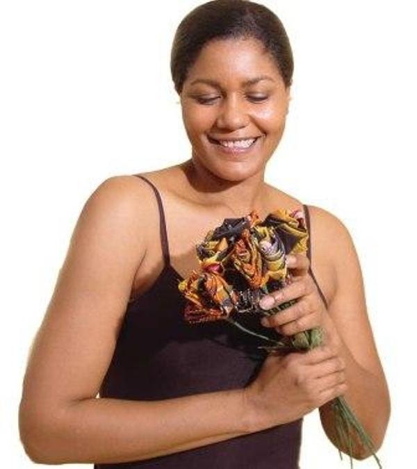 African Fabric Roses for Mothers Day Red, Pink, Blue, Green, Gold, Yellow, Black, Orange,