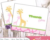 Baby Giraffe / Jungle Theme Thank You Card - Perfect for Baby Showers - Pick your colors - Printable DIY File Il_170x135