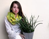 Galaxy scarf -  Bleached green infinity scarf  / Pistache green and yellow / woman teen / festival scarf
