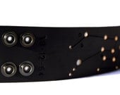 Custom Date of Birth Leather Constellation cuff wristband leather wrist cuff jewelry