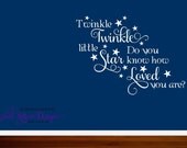 Twinkle Twinkle Star Decal - Measures 38"x27"