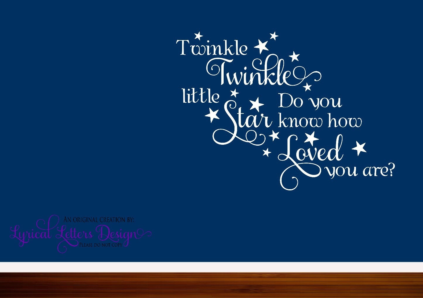 Twinkle Twinkle Star Decal - Measures 38"x27"