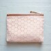 PEACH Eyelet Clutch. Peach Leather Cosmetic Bag. Large Make Up Bag.