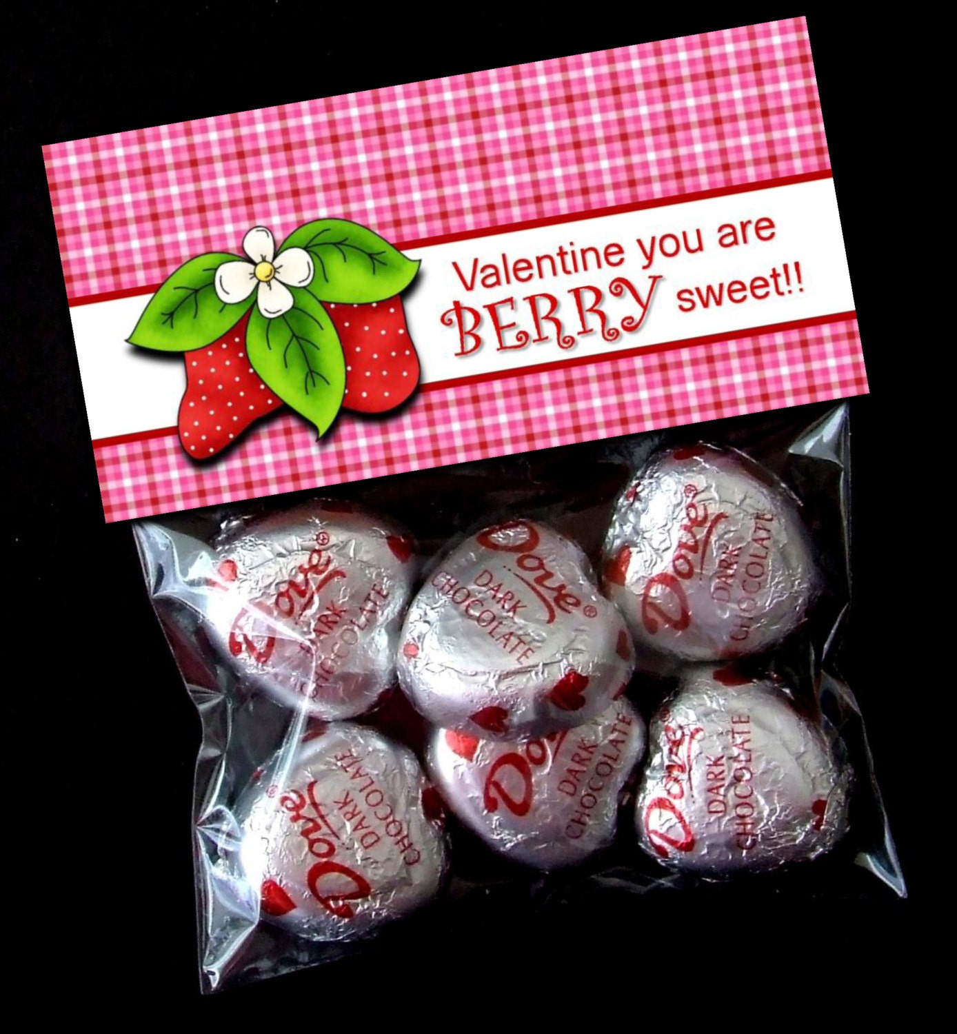 INSTANT DOWNLOAD - Printable Valentine Treat Bag Toppers - Valentine's Day - You're BERRY Sweet Il_570xn