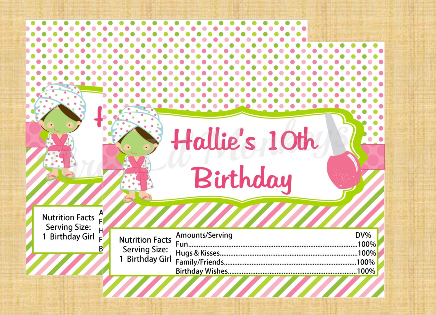 Spa Candy Bar Wrapper-DIY Printable Il_170x135